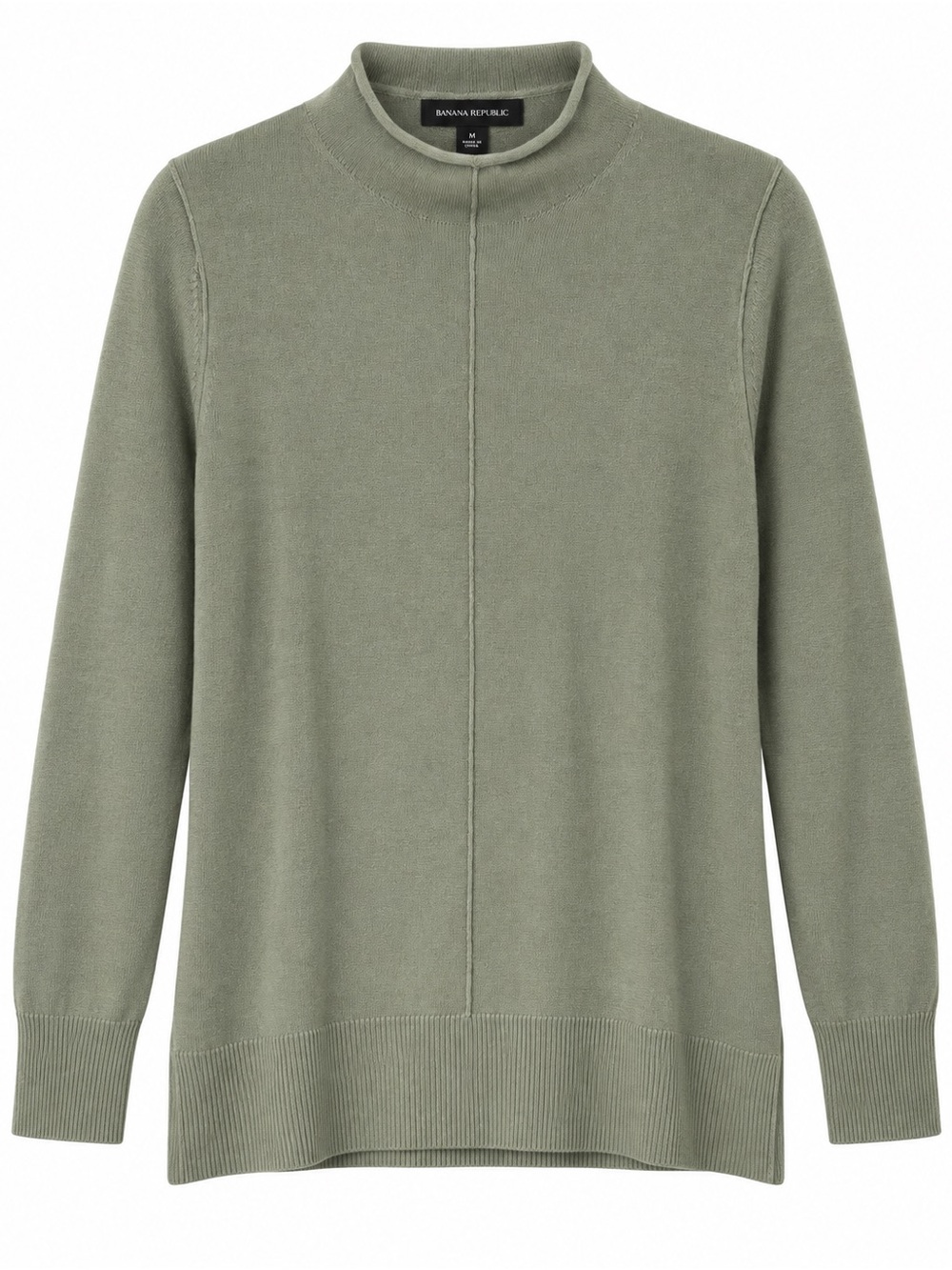 Banana Republic Wool Cashmere Blend Mock Neck Sweater - Sage, Size M